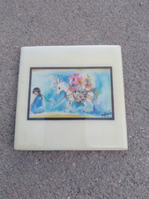 Vintage Ettore Ted DeGrazia Donkey To Market Art Piece 4x 4 Tile picture