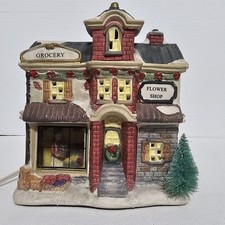 Winter Valley Grocery & Flower Shop Porcelain Lighted House Victorian Collection picture