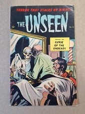 The Unseen #15 1954 Visual Editions Pre-code Horror Barber Shaving Final Issue picture