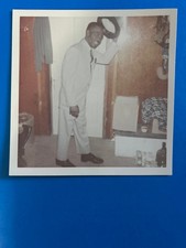 1960s African American Man White Suit Tipping Hat Fashion Black Americana picture