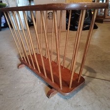 Vintage Mid Century Arthur Umanoff style Wooden Magazine Rack picture