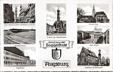 RPPC Gruss Aus der Fuggerstadt, Augsburg Germany - Multiple Views Photo Postcard picture