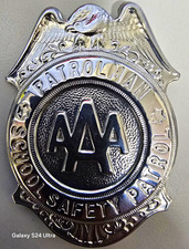 Vintage AAA School Safety Patrolman Badge Grammes Allentown PA Eagle Pin picture