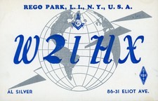 Vintage Amateur Radio QSL Postcard, 1950'S, W2IHX, Rego Park, NY picture