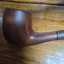 Vintage Long Stem Billiard Estate Tobacco Pipe - Brown Wood Bowl Black Stem picture