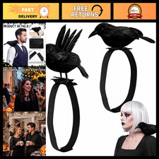 Halloween Crow Shoulder Strap - 2 Pcs Black Feather Raven Bird Costume Prop picture