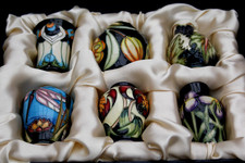 MOORCROFT Boxed Set of 6 Miniature Vases. picture