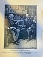 1902 Vintage Illustration King Edward and Lord Salisbury picture