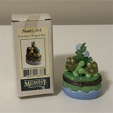 Midwest of Cannon Falls Noah's Ark Porcelain Hinged Trinket Box Turtles picture