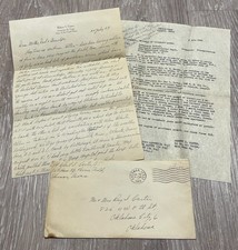 WWII Army Air Corps Lt Robert I Carter Perrin Field TX Carlsbad Caverns Letter picture