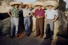 #XX119- dd Old 35mm Slide Photo- Men With Oversized Hats - 1952 picture