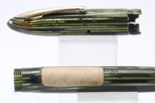 Vintage Sheaffer Admiral Green Striated Fountain Pen, GT picture