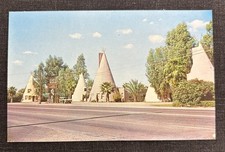 Vintage Wigwam Motor Lodge & Motel Trailer Court Postcard Tempe Arizona Teepee picture