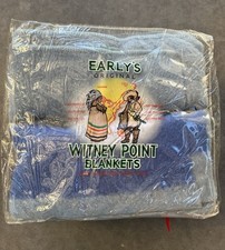 Vintage Early’s Witney Point 5-Point Wool Blanket – Made in England – Blue picture