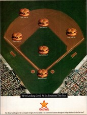 1992 •  Carl's Jr. at Dodgers Stadium Print Ad • 90s Los Angeles GA.06 picture