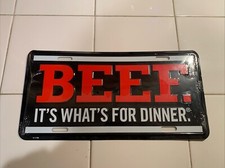 BEEF It's What's For Dinner License Plate Metal picture