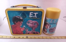 Vintage 1982 E.T. The Extra Terrestrial Metal Lunchbox Aladdin w/ Thermos. picture