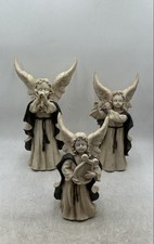 Vintage Kirkland's Resin Winterberrie Gardens Angel Figurines Statue Lot Of 3 picture