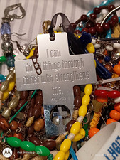 Grab Bag of Religious Vintage and Now  Jewelry Lot, Necklaces Bracelets Keychain picture