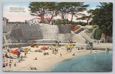 Pacific Grove California, Bathing Beach Sunbathers, Vintage Postcard picture