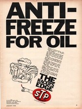 Vintage Print Ad 1968 STP Anti Freeze The Racer's Edge picture