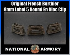 Original French Berthier 8mm Lebel 5 Round En Bloc Clip Mle 16 WWI WWII picture
