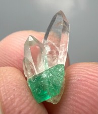 2.55 CT  Emerald Crystals On Quartz crystals  From Panjsher Afghanistan picture