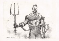 KERON GRANT DC COMICS BLACK MANTA PENCIL SKETCH picture