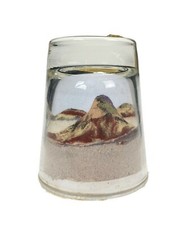 2.5” Painted Desert Sand Handmade Indian Landscape Figurine Vtg Americana picture