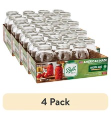 (4 pack) Ball Regular Mouth Quart 32-Oz. Glass Mason Jar with Lids and Bands, 12 picture