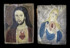 Pair of 19th Century Jesus & Mary Icons - Badillo Museum Collection Philippines picture