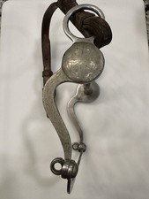 Vintage Crockett 5.25” Western Horse Bit Silver Overlay Engraved Stainless picture