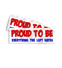 Proud to Be Everything the Left Hates Sticker Funny Right Wing Decal 2pk picture
