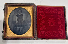 TinType 1800's Portrait Of Child  Antique Gilded Frame Case picture