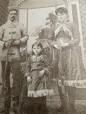 1890s Albumen Cabinet Card Photo Swords Bro’s Photo Family Rifle Sharp Shooters picture