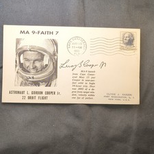 Mercury-Atlas 9 Faith 7 Cover Signed Gordon Cooper Mercury Astronaut picture