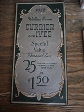 1952 WALLACE BROWN CURRIER AND IVES CHRISTMAS CARD DISPLAY WITH SAMPLE CARDS picture