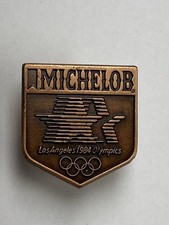 Vtg 1984 Los Angeles Olympics Michelob Sponsor Tiffany & Co Pin RARE  Bronze picture