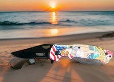 Pocket Knife. Pin Up USA Navy Girl With Clip By Defender Extreme.  #13544 picture