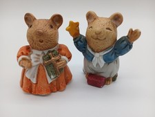 Vintage Tiny Porcelain Christmas Mice Mr and Mrs Christmas Mouse  picture