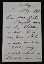 1882 Lieutenant General Arthur Wellesley 2nd Duke Wellington Signed Letter ALS picture