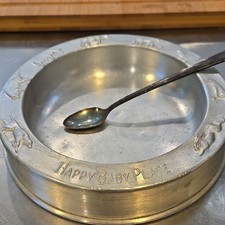 Vintage West Bend Aluminum Happy Baby Plate 6.5