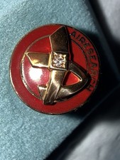 VTG AiResearch 1/10 10k GOLD Red & Gold Service Pin picture