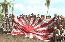 WW2 Picture Photo Marines pose with a Japanese flag they captured 6101 picture