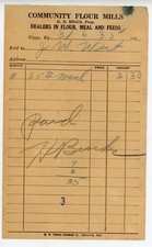 1930s Community Flour Mills Receipt Riggs KY G.E. Riggs Feed Meal Invoice picture