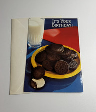 Vintage 1986 - Oreo Nabisco Birthday Card - Milk Cookies picture