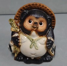 pottery raccoon dog Shigaraki ware Tanuki figurine lucky charm ceramic tanu  picture