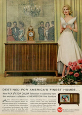 1960 RCA Victor Color Television Blonde Model Estevez Dress VINTAGE PRINT AD picture