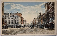 Vintage Postcard Main Street Bangor Maine Horse Carriages AA129 picture