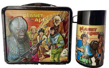 Vintage 1974 Planet of The Apes Movie Collectible Metal Lunchbox Kit W/ Thermos picture